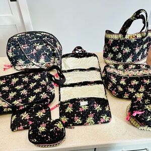 Vera Bradley~Lot Of 8 Pieces~ New Hope Pattern~Limited Edition~Vintage~Pink/Blk